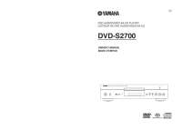 Yamaha DVDS-2700 - Owners Manual 